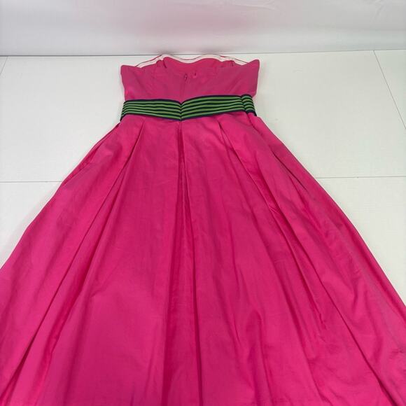 Lilly Pulitzer Pink Strapless Sundress with Green Bow Accent Size 0 MM0749 - Picture 3 of 9